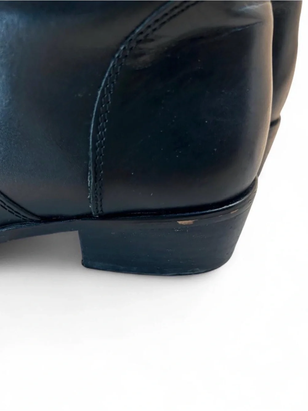 Women's Knee-High Leather Riding Boots - Black